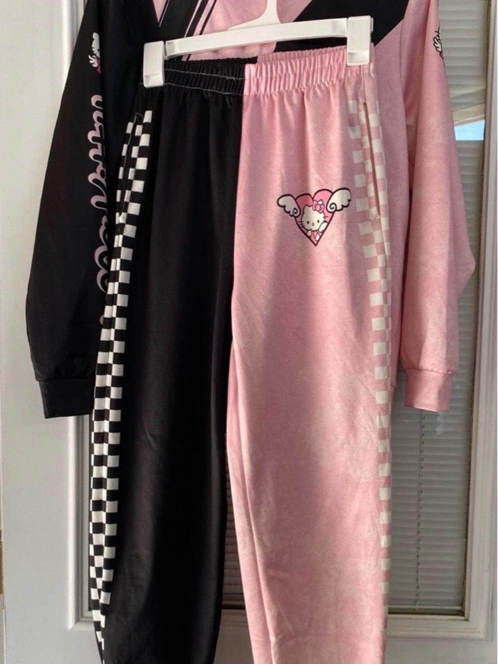 Hello Kitty pink and black 2-piece matching outfit
